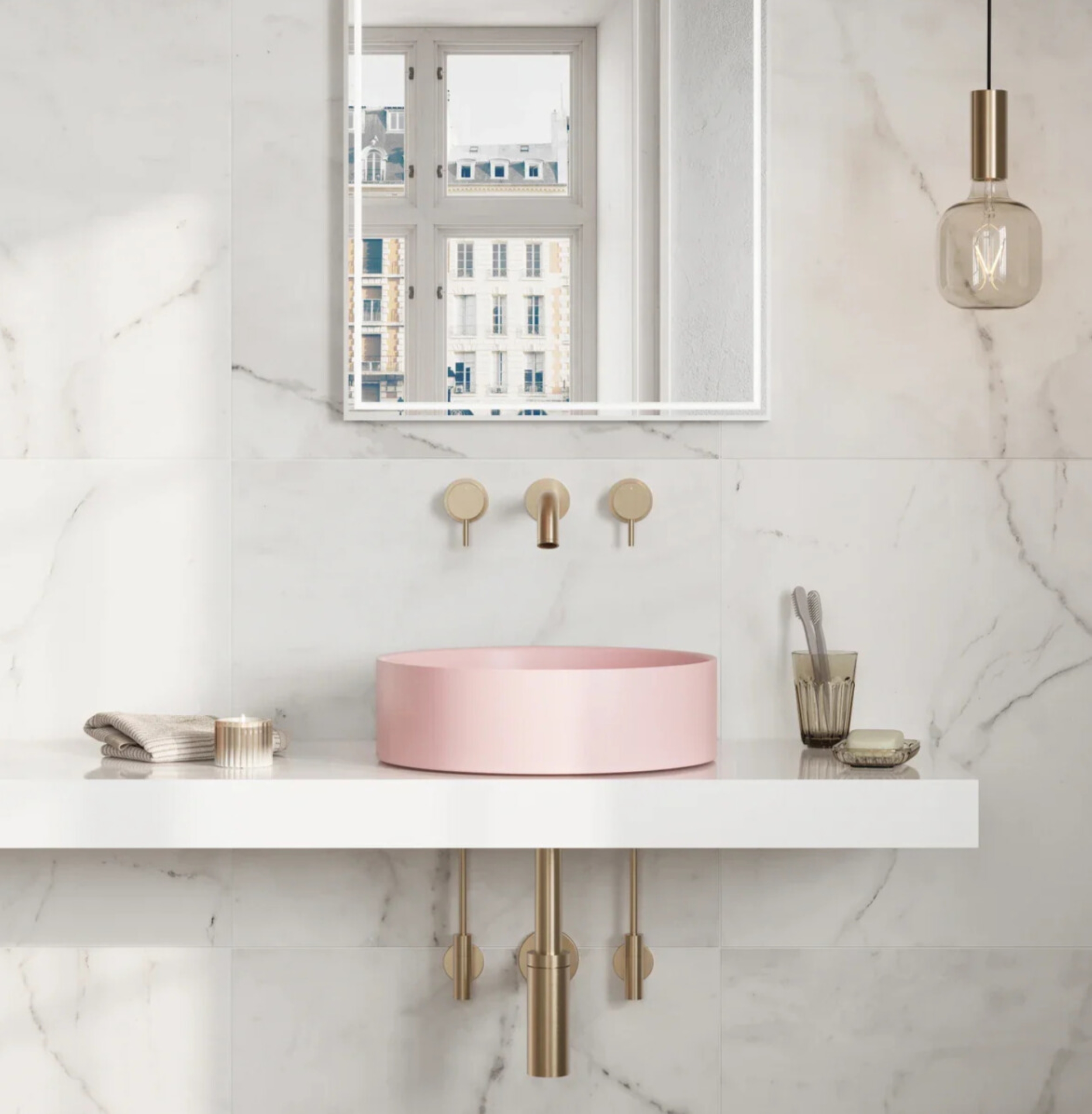 Matt Pink Countertop Basin – Soaque.co.uk