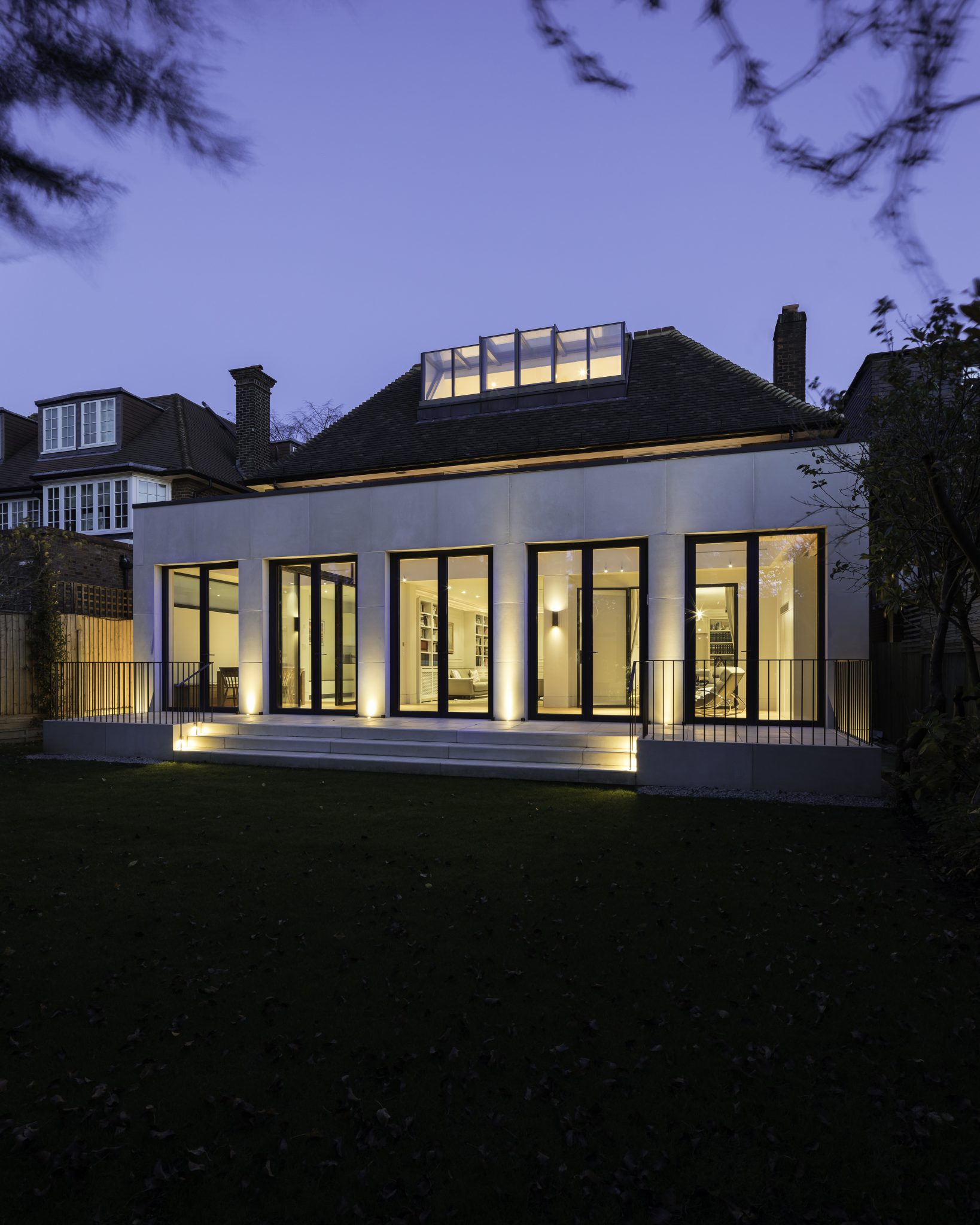 Contemporary orangery with bespoke rooflights transforms family home