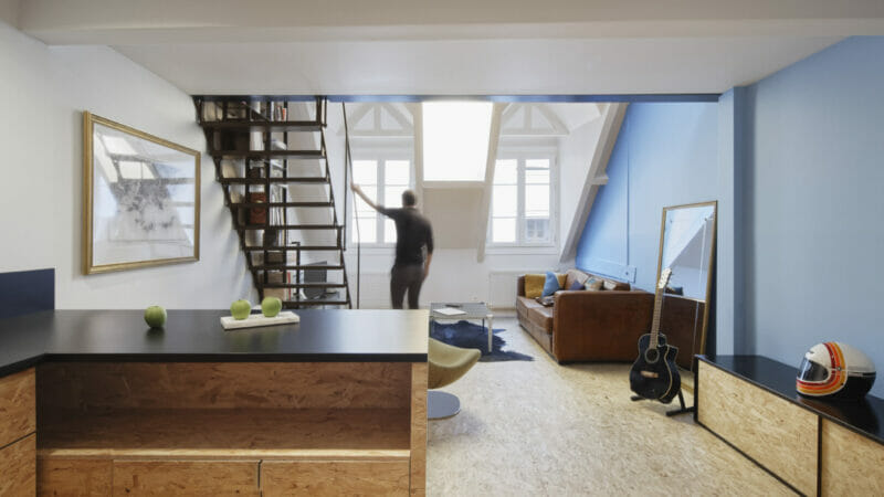 SterlingOSB Zero for industrial chic in compact Paris loft apartment