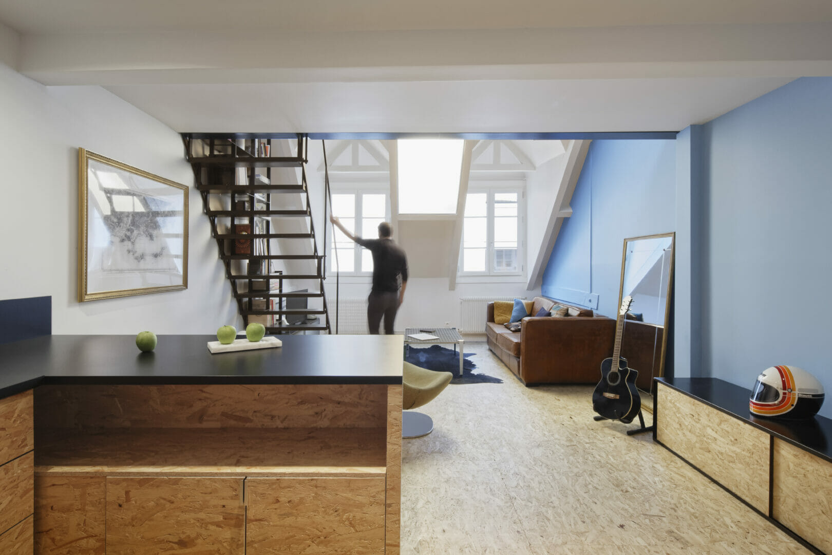 SterlingOSB Zero for industrial chic in compact Paris loft apartment