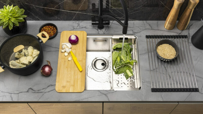 Abode launch utility-style sink collection, System Sync